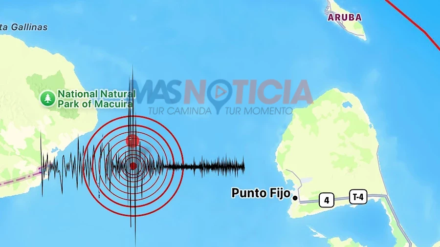 4.2 Magnitude Earthquake Recorded South of Aruba Near Monjes Islands