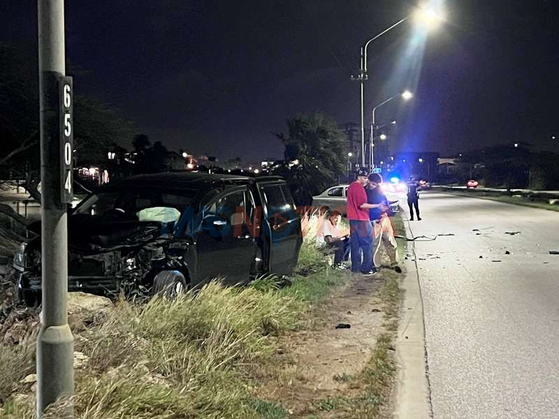 Accidente fuerte riba Sasaki: Dos auto a dal keda basta kibra y tres persona leve herida